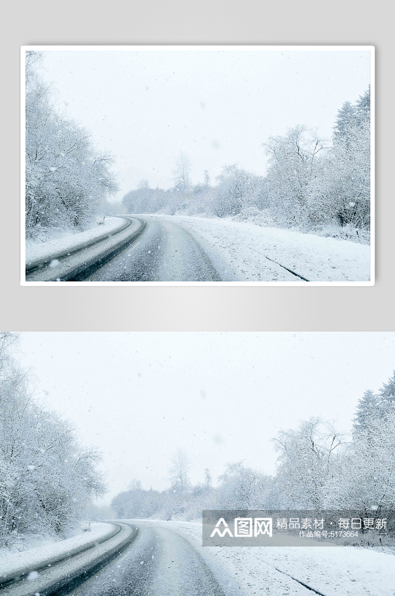冬日户外公路雪景图片素材