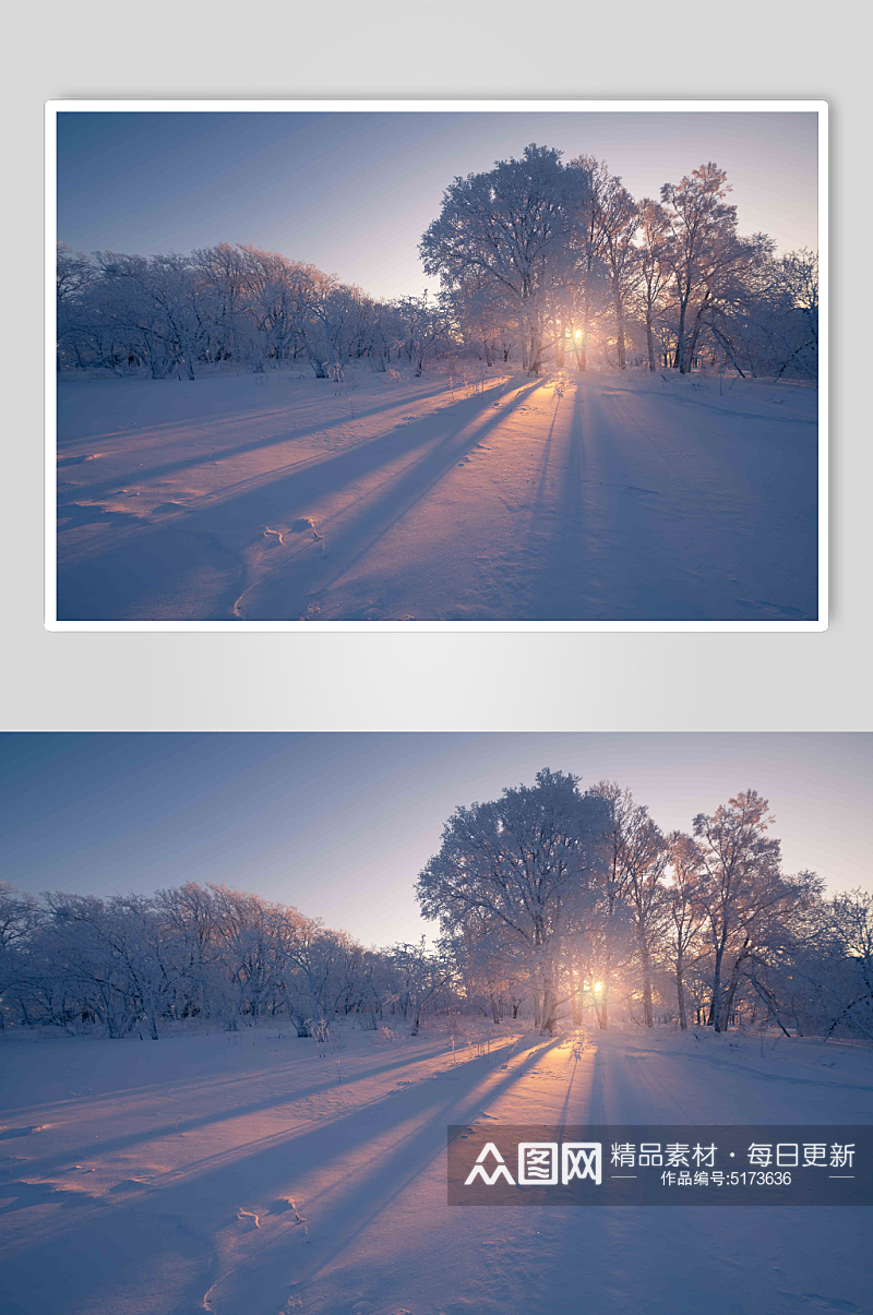 冬日公路雪景图片素材