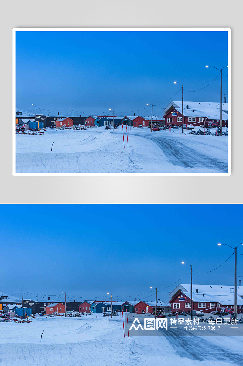 冬日建筑房屋雪景图片素材