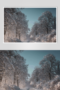 冬日雪山雪景图片