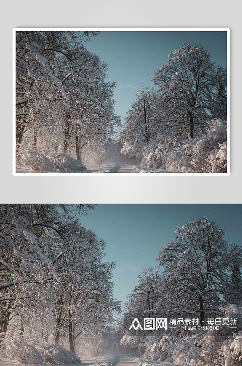 冬日雪山雪景图片素材