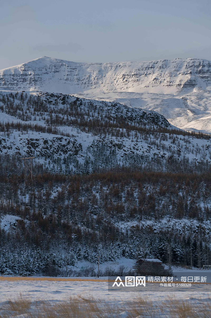 冬日白雪皑皑雪景图片素材