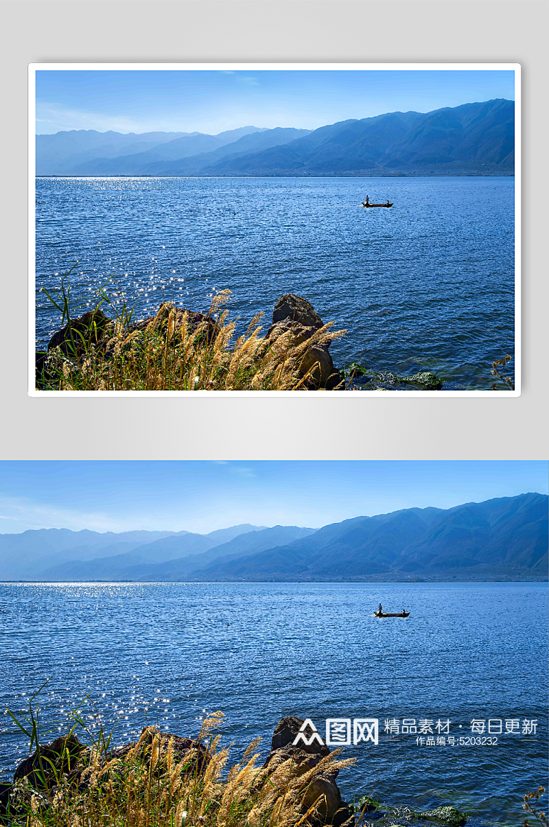 午后洱海风景图片素材