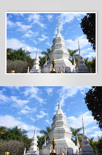 西双版纳傣族风情寺庙及建筑摄影图片