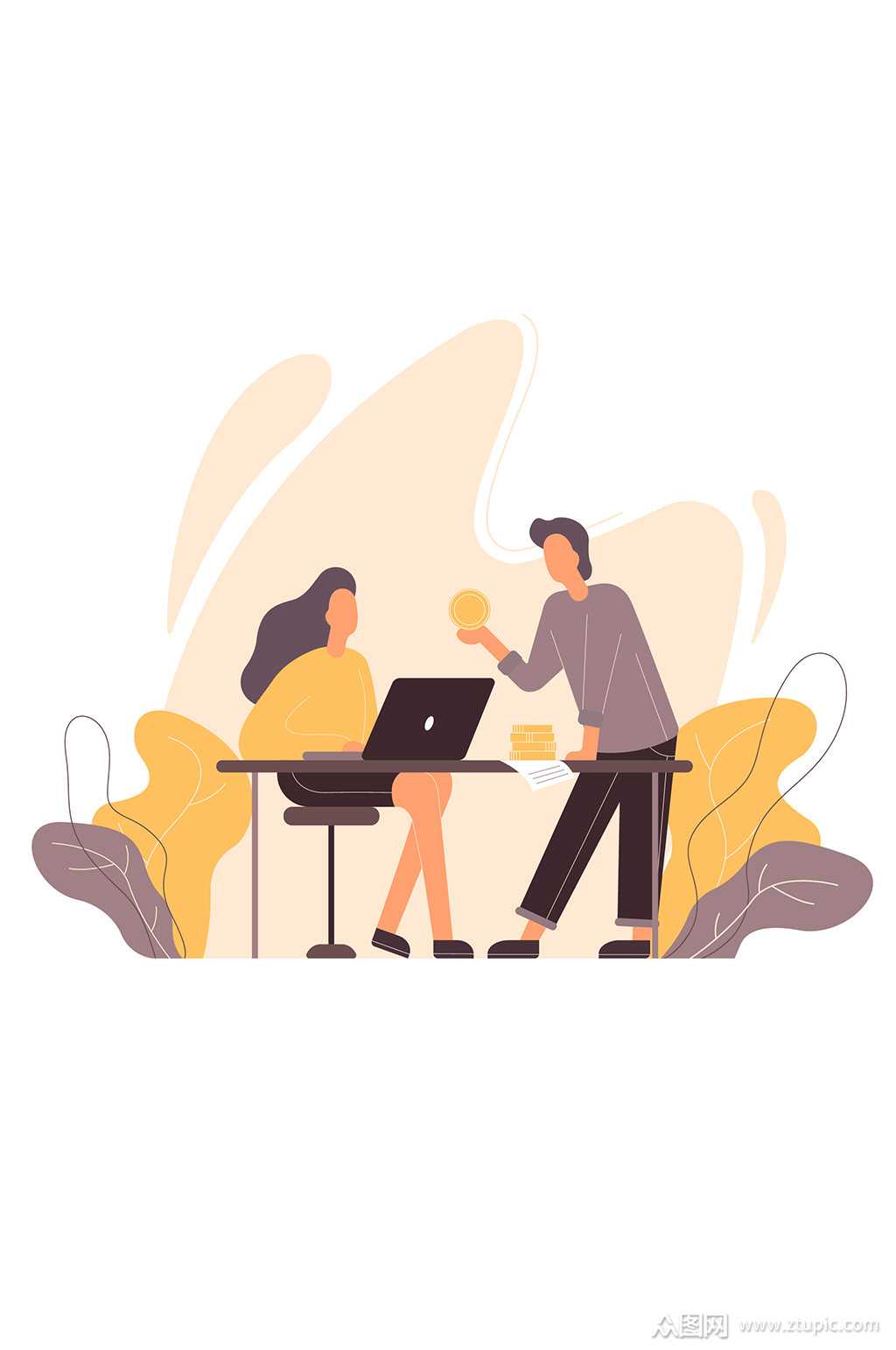 大气集思广益与合作图解素材