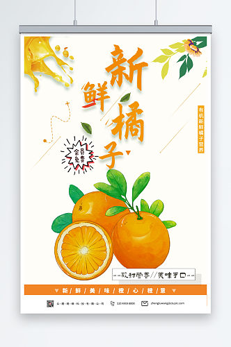 营养橘子桔子水果海报