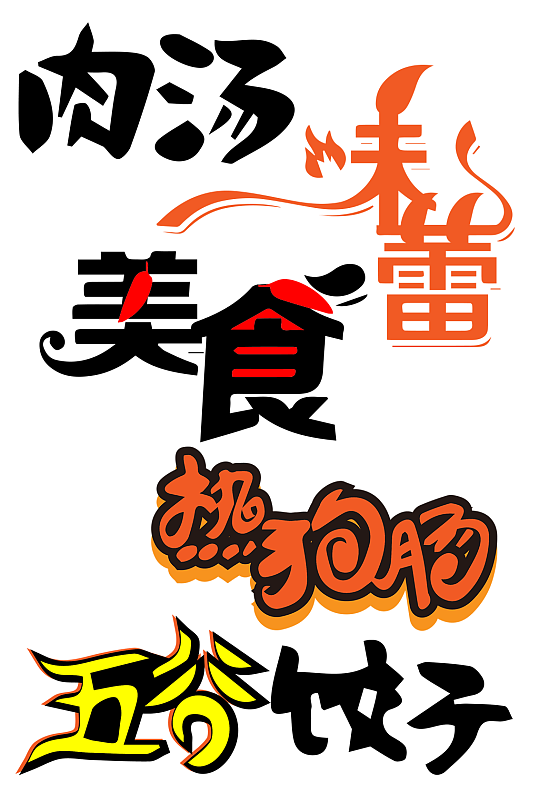 美食餐饮卡通简约艺术字