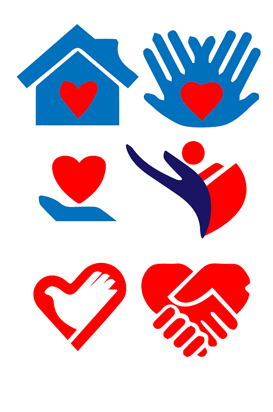 爱心公益简图标元素