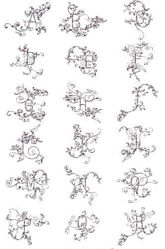 英文字母素材花纹装饰字母免抠PNG图片