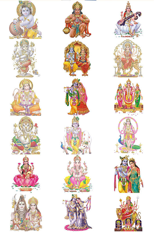 印度佛教人物图像免抠图PNG素材
