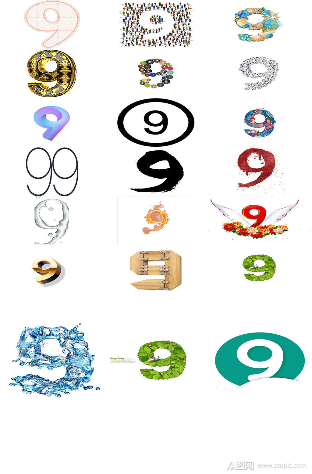 9周年庆数字海报设计素材