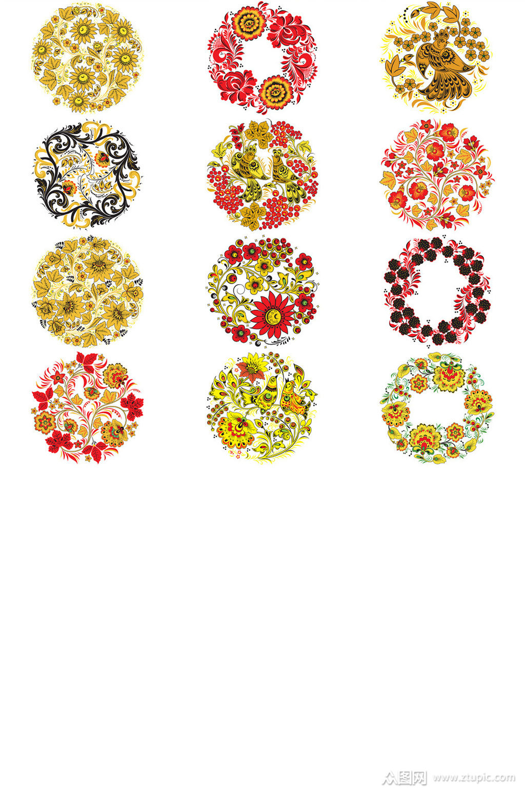 圆形彩色装饰花纹免抠png透明素材