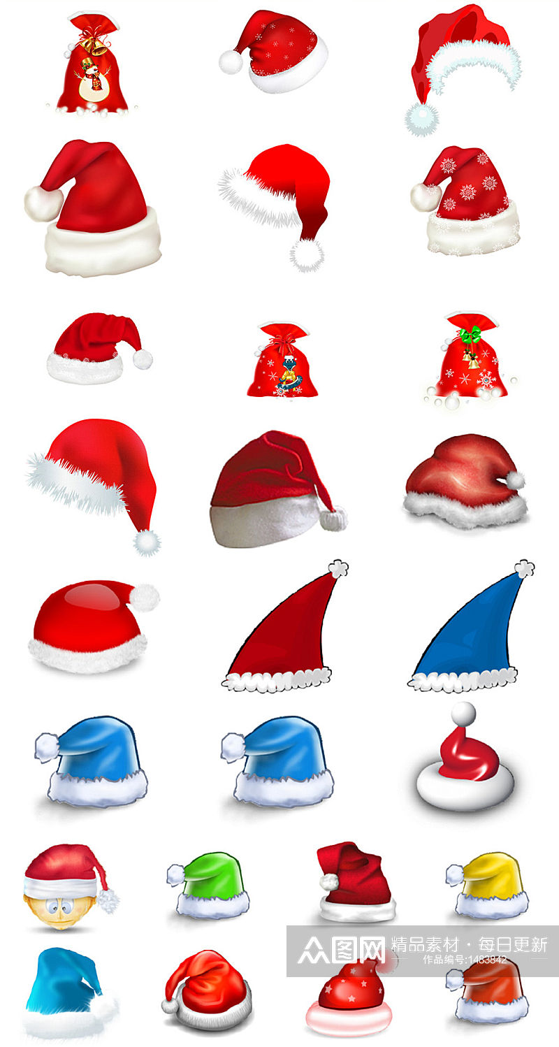 圣诞礼物圣诞帽免抠PNG透明图片素材