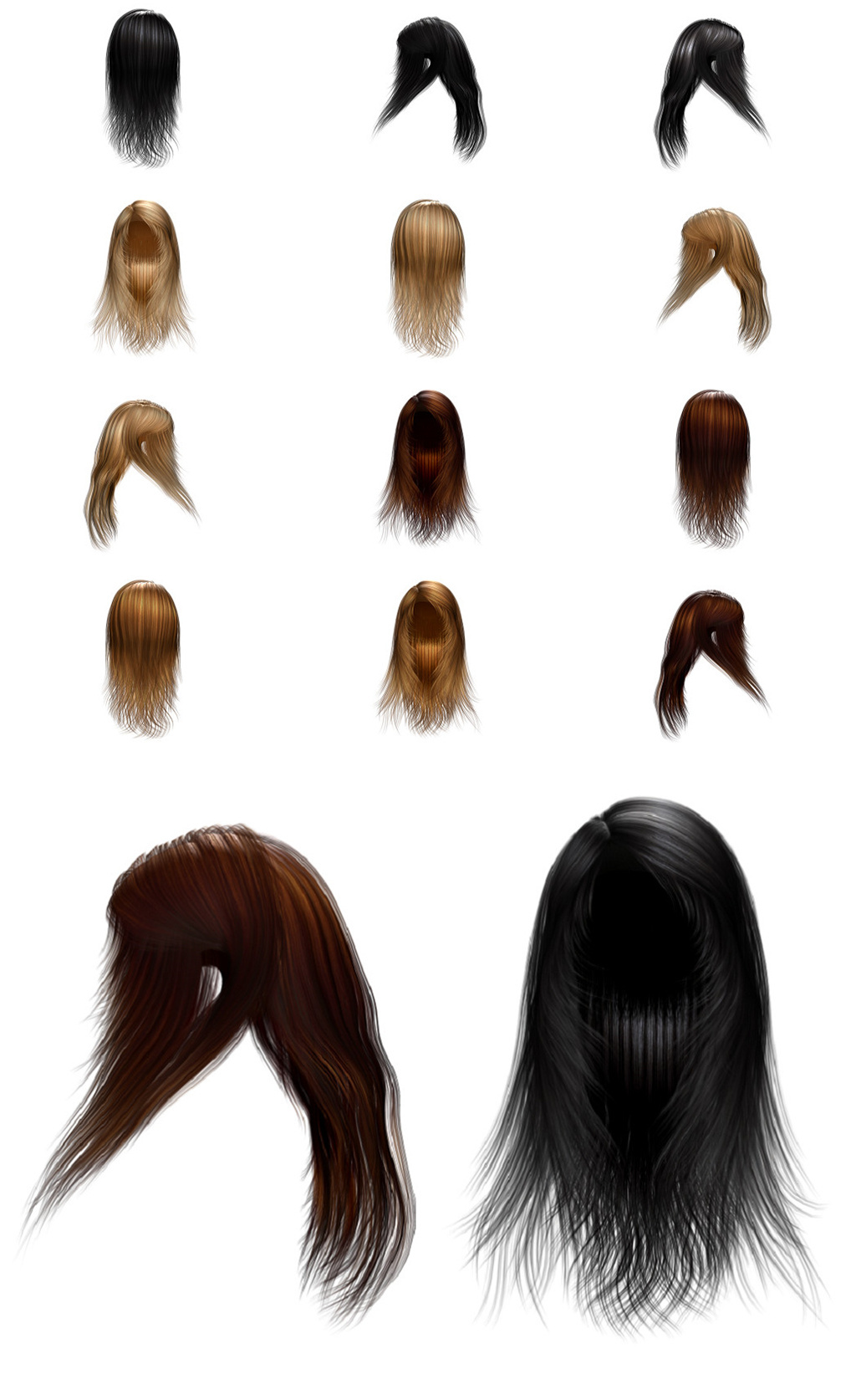 女人头发发型免抠png透明图片素材