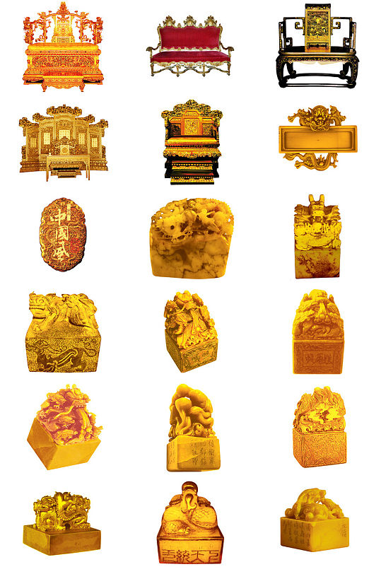 龙椅和玉玺免抠png透明图片素材