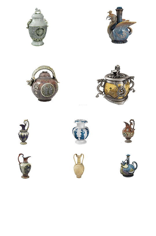 古典器皿文物免抠PNG透明图片素材