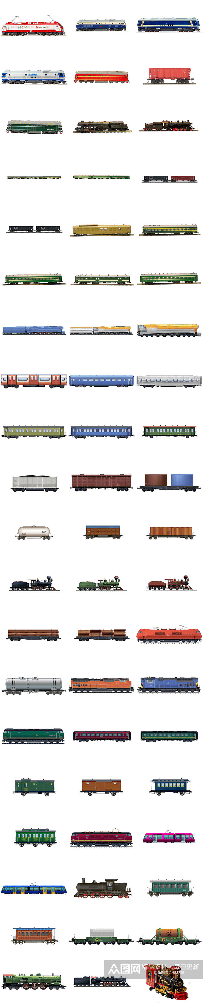 各种火车免抠PNG透明素材图片素材