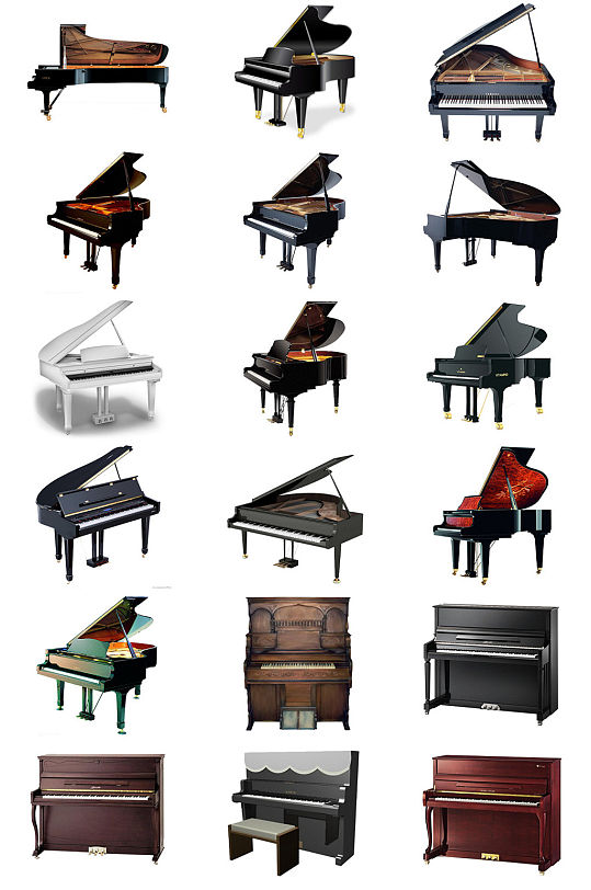 各种钢琴免抠PNG透明图片素材