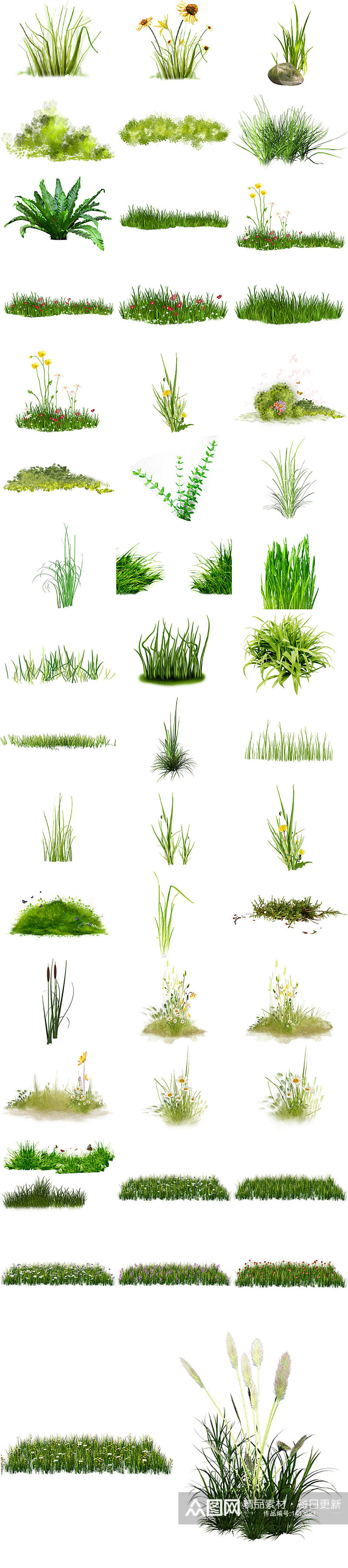 多种草丛免抠PNG透明图片素材素材