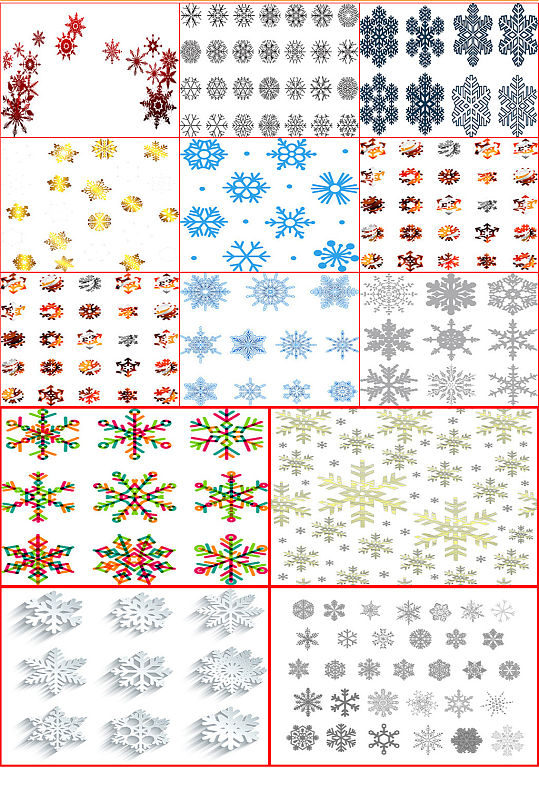 冬天各种雪花png透明图片素材