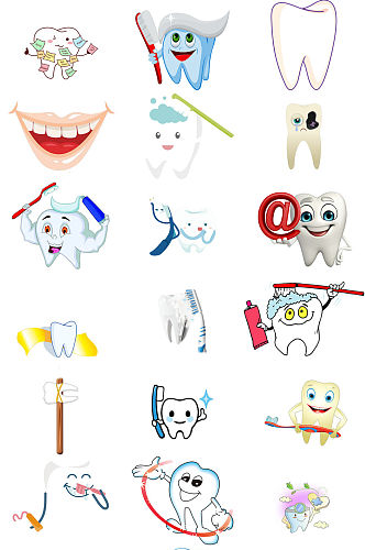 牙齿小报素材牙齿图片卡通牙齿免抠素材