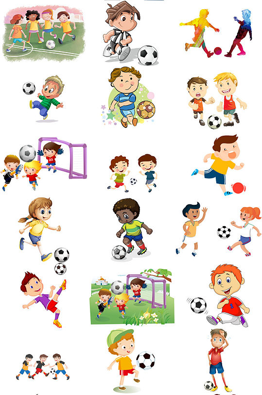 踢足球人踢足球儿童免抠png透明素材