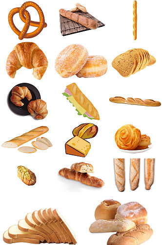 美食法式面包免抠图元素图片