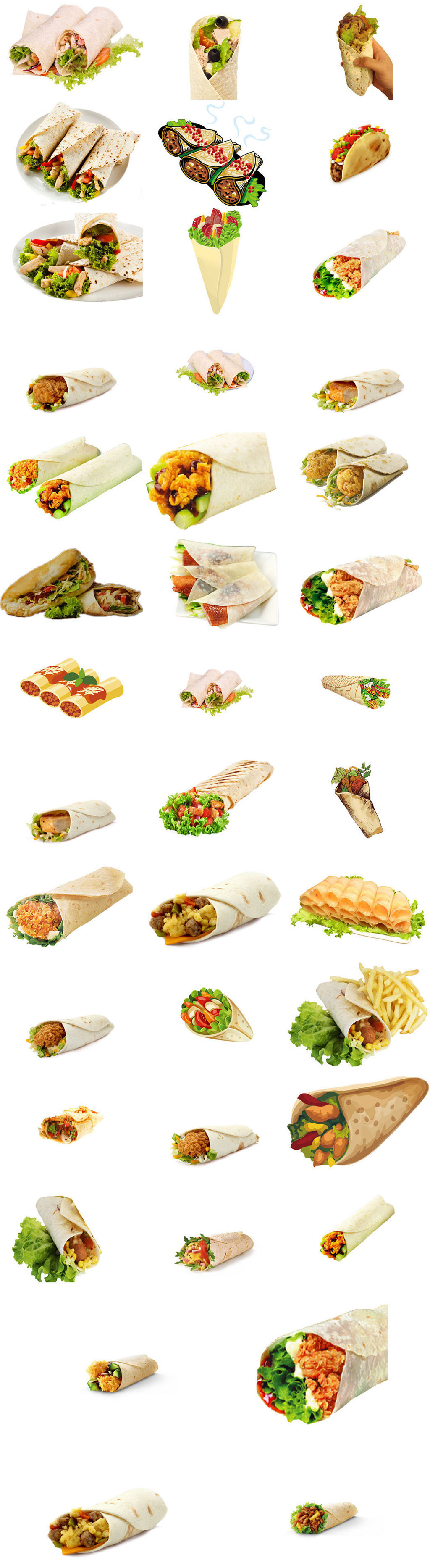 可口鸡肉卷免抠图元素图片素材