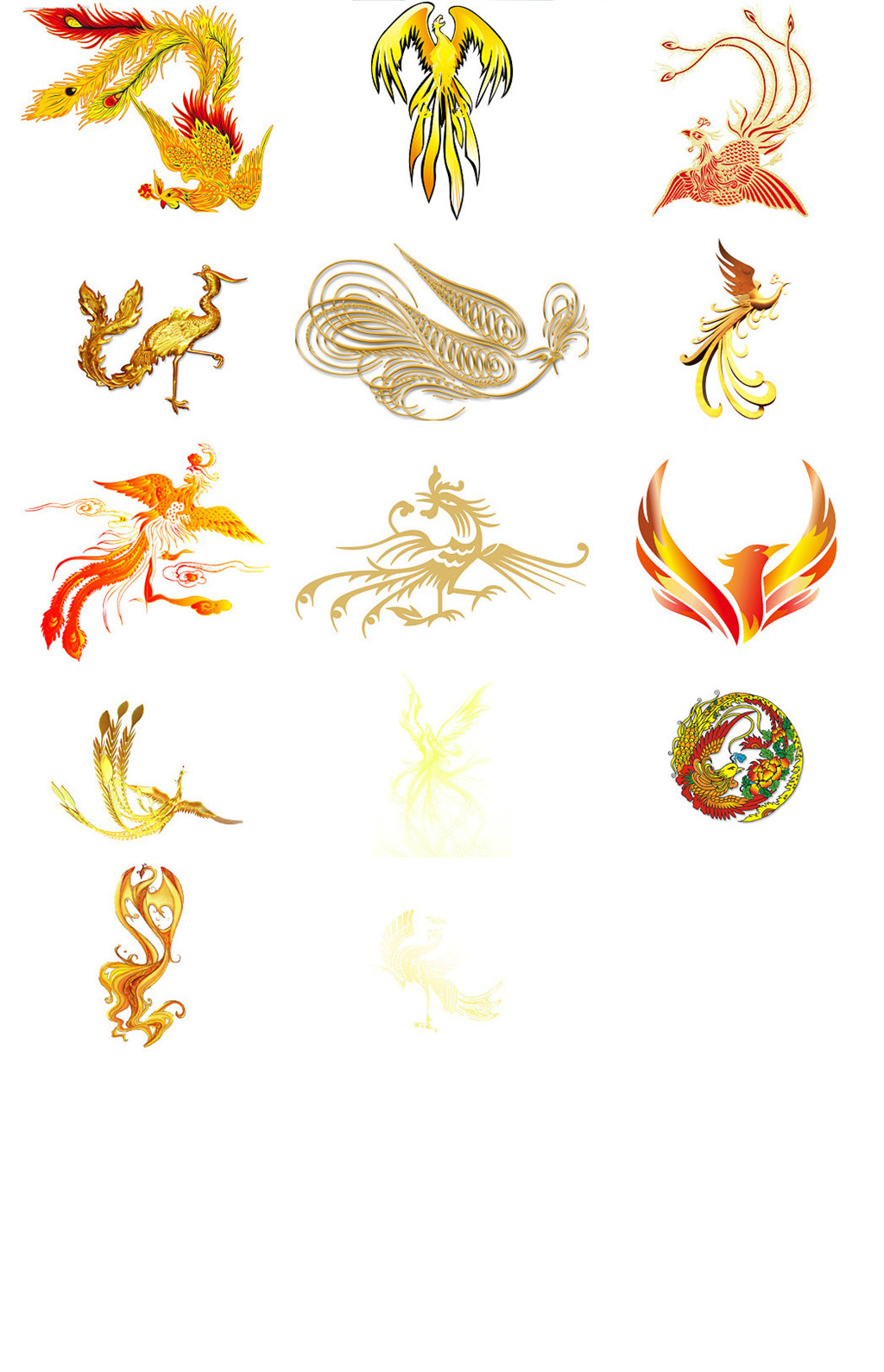 金色凤凰免抠透明素材png图片