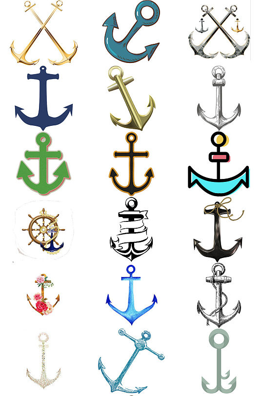 各种船锚免抠png透明素材图片