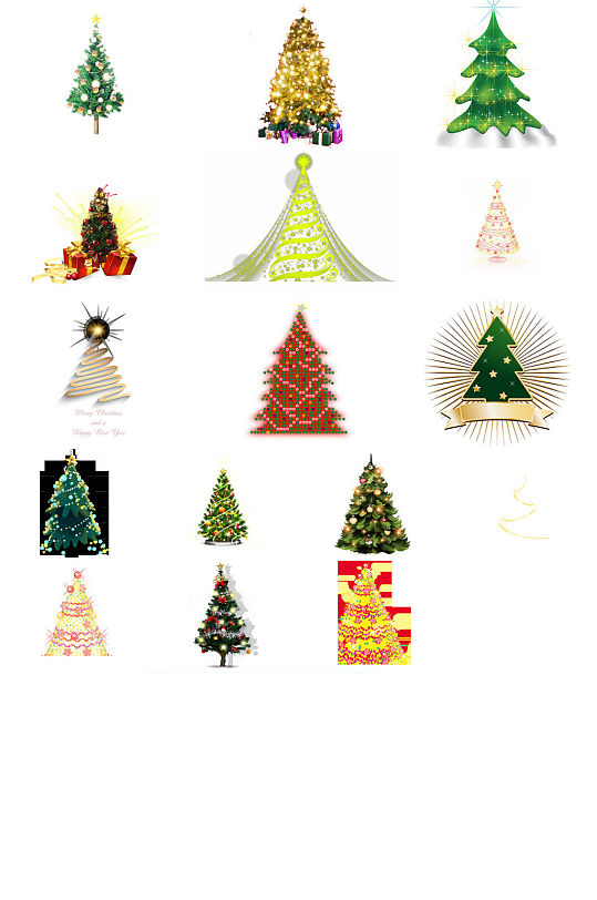发光的圣诞树免抠png透明素材