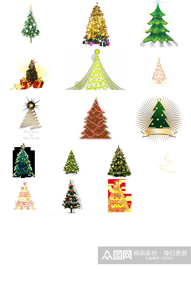 发光的圣诞树免抠png透明素材素材