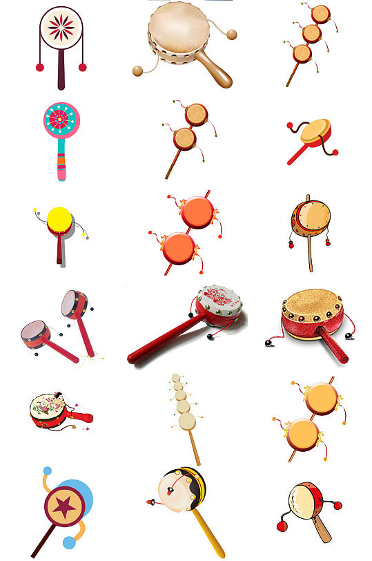 儿童拨浪鼓免抠png透明素材