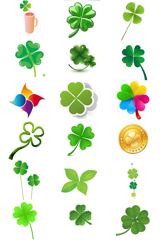 多种精美四叶草免抠png透明素材图片-众图网