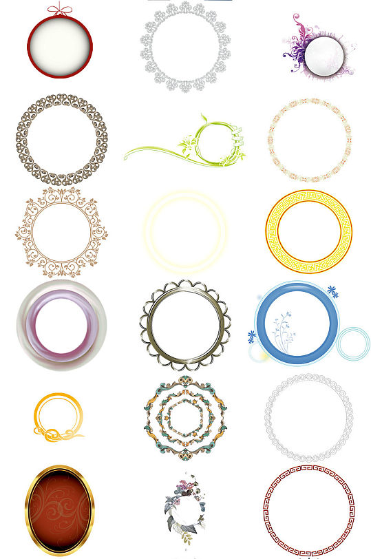 word电子小报常用圆形边框免抠png