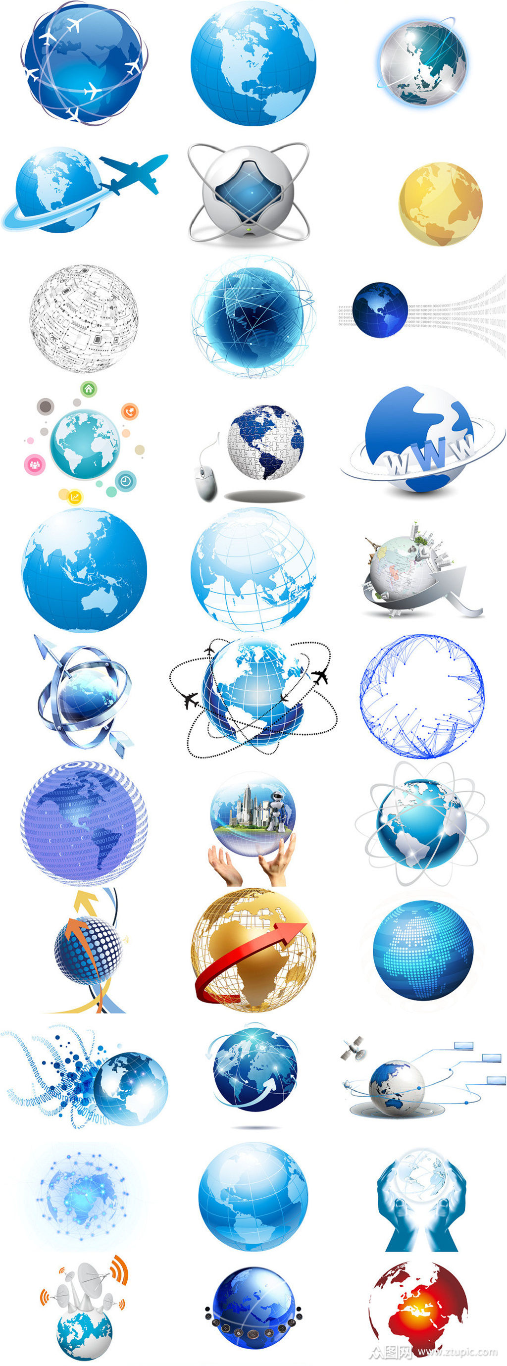 33款精美科技地球素材png免抠透明素材模板下载-编号1502505-众图网