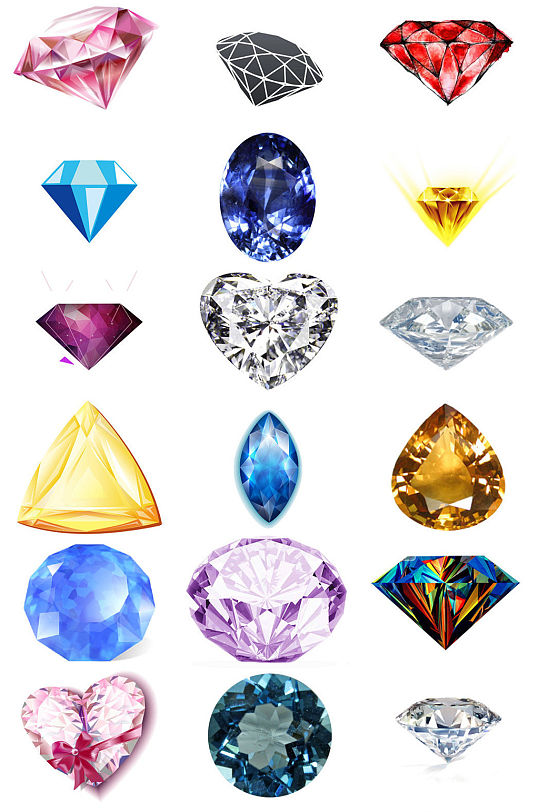 珠宝钻石宝石PNG免抠素材