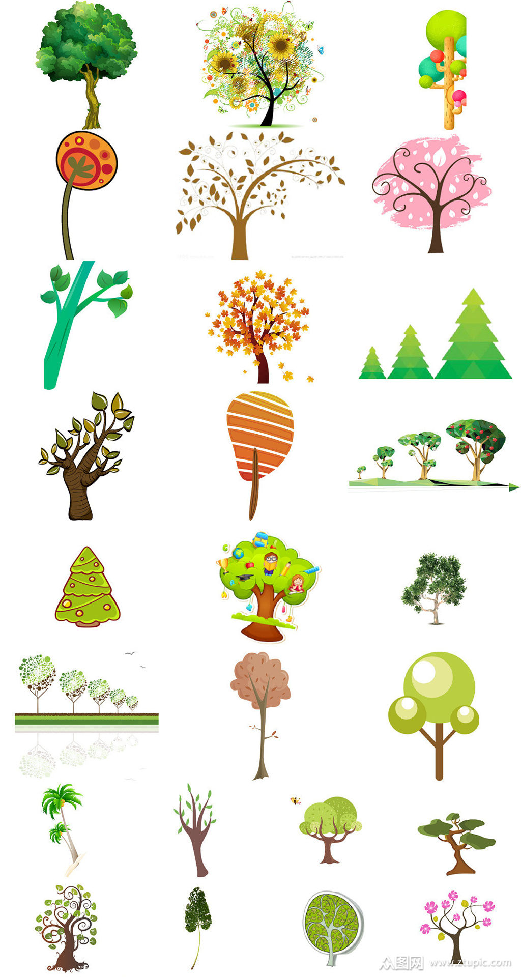 植树节植物素材卡通树免抠设计素材模板下载-编号1556669-众图网