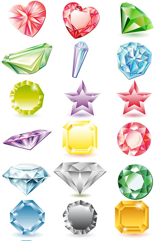 炫彩钻石金刚石单质晶体免抠png素材