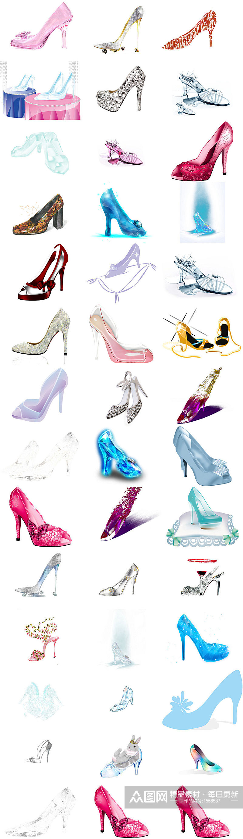 水晶高跟鞋免抠海报设计素材png素材