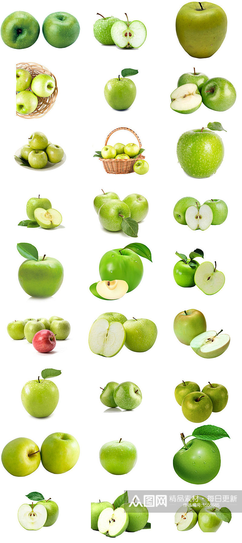 水果青苹果海报设计免抠素材汇集素材