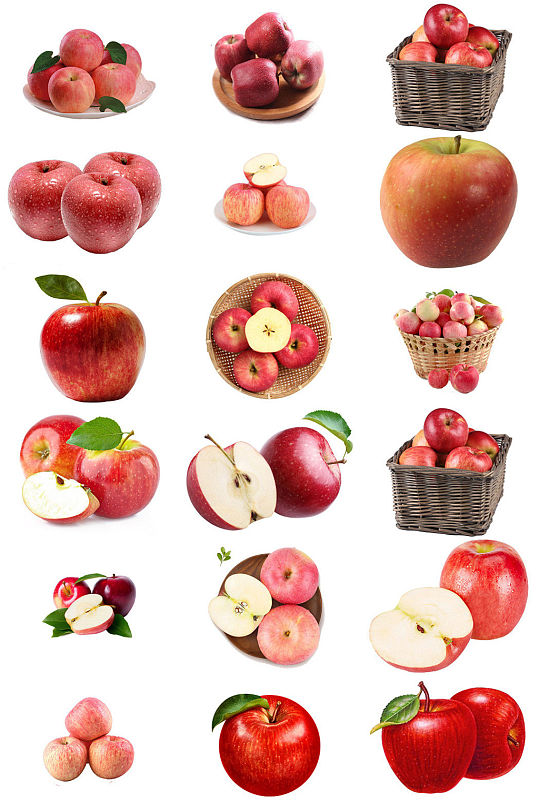 水果红苹果免抠图png透明素材