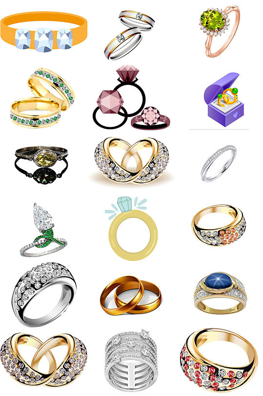 情人节创意钻石戒指素材七夕情人节戒指