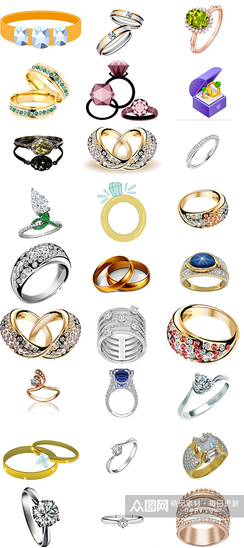 情人节创意钻石戒指素材七夕情人节戒指素材