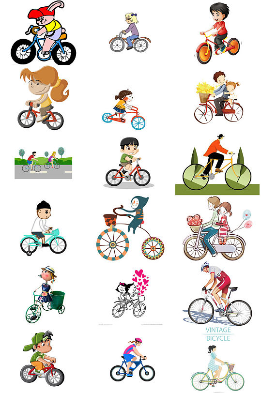 骑自行车免抠图海报素材