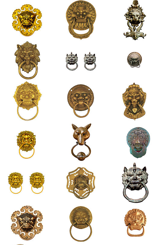 門(mén)環(huán)門(mén)頭門(mén)扣門(mén)飾門(mén)頭把手png素材打包