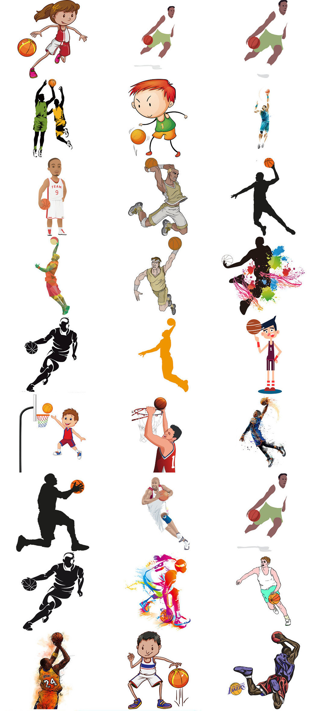 卡通篮球运动员图片模版免抠素材