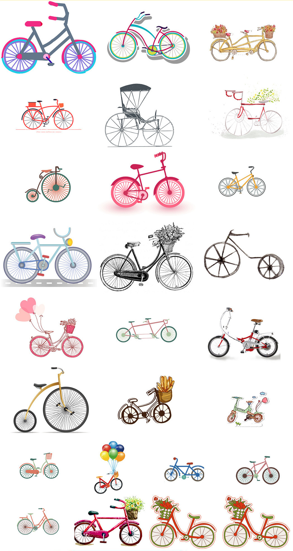 卡通儿童自行车免抠图片设计素材