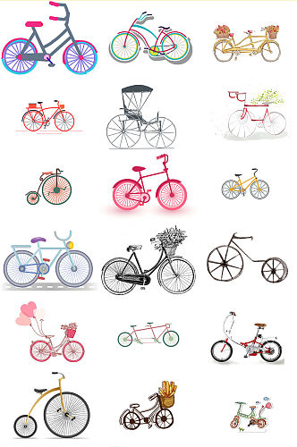 卡通儿童自行车免抠图片设计素材