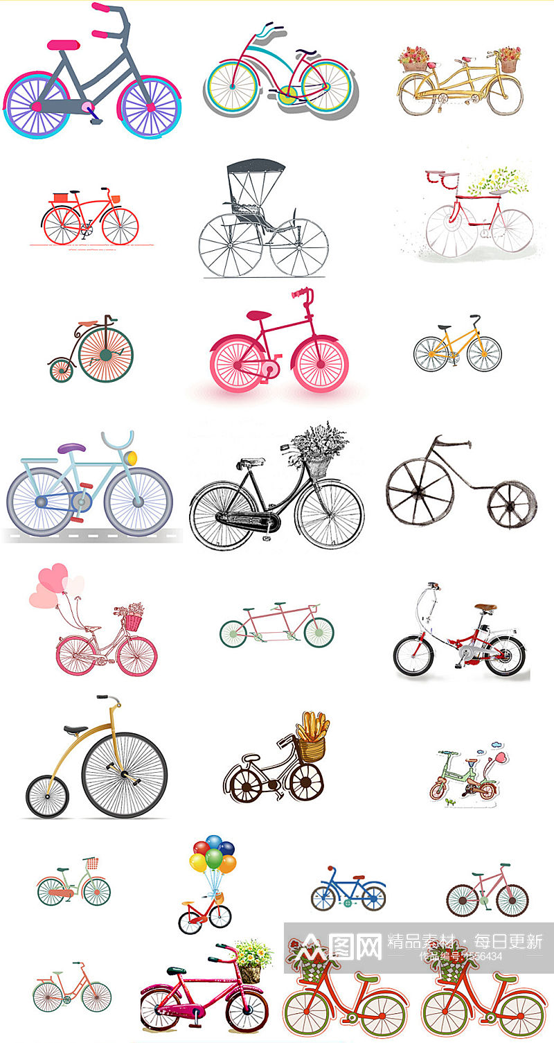 卡通儿童自行车免抠图片设计素材素材